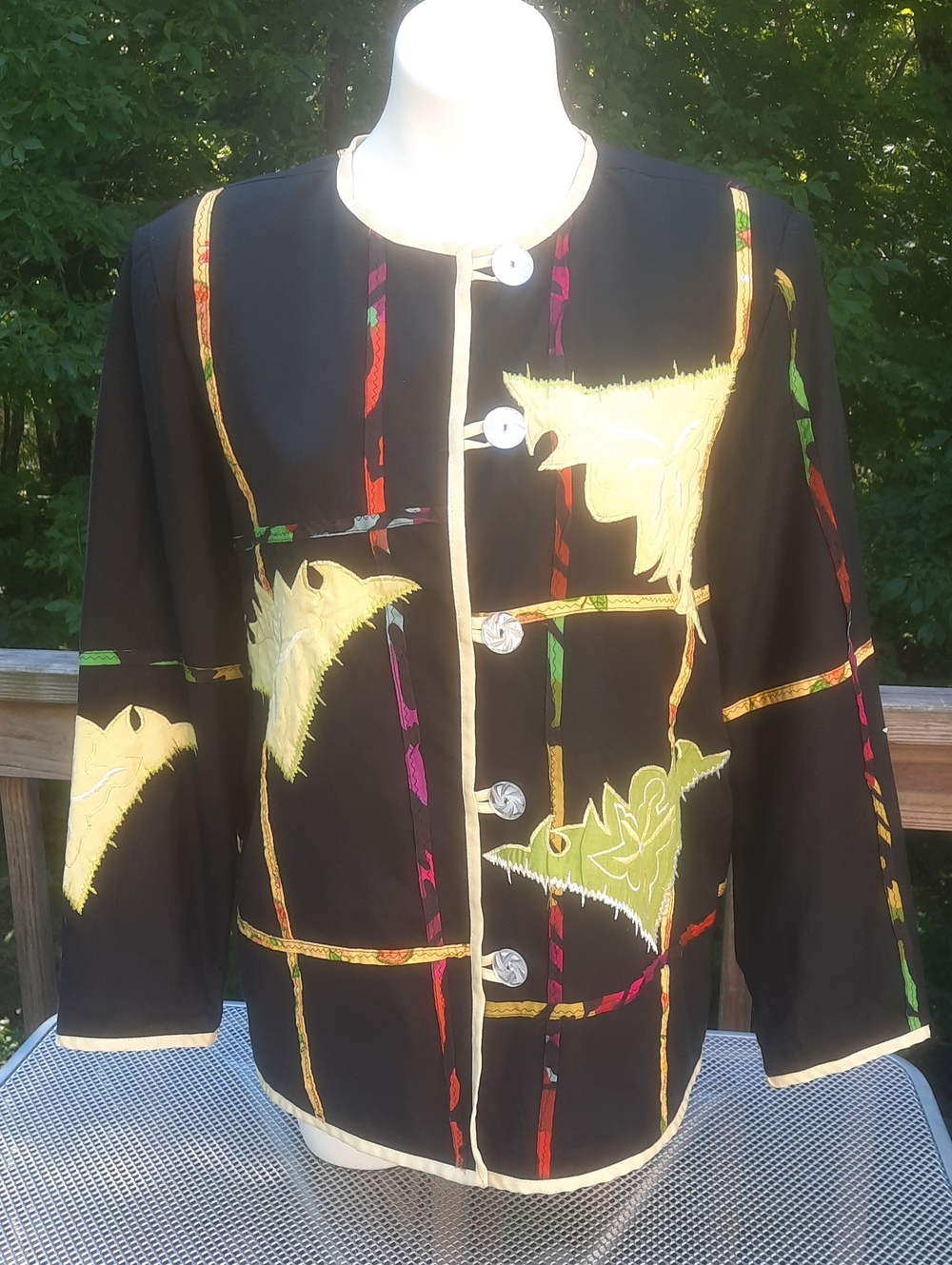 Vintage JULIA KIM Wearable Art Embroidered jacket Size Small